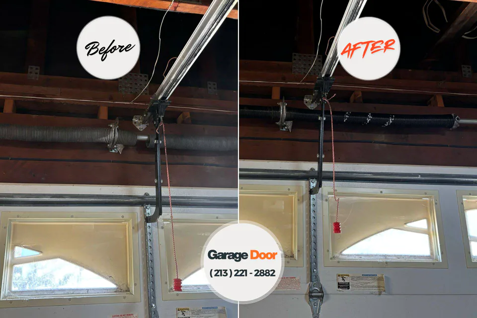 Before and after: garage door opener repair Mercedes, TX